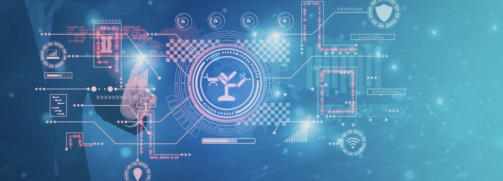 Production Analytics Dashboard with connected systems and items